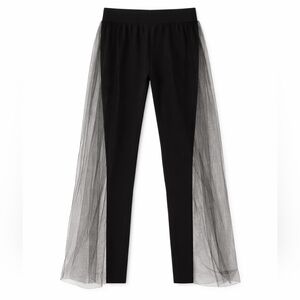 Black Tulle Overlay Leggings